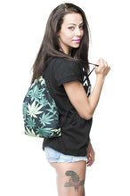 Load image into Gallery viewer, New fashion Unisex black Weed Backpack 3D printed travel softback mochila drawstring canna bag
